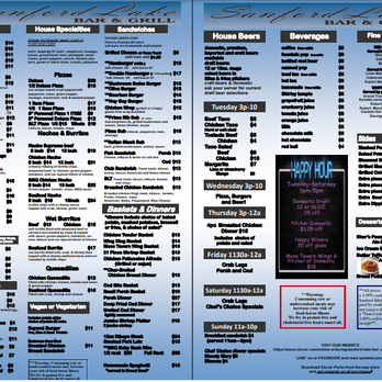 Sanford Lake Bar & Grill menu 1